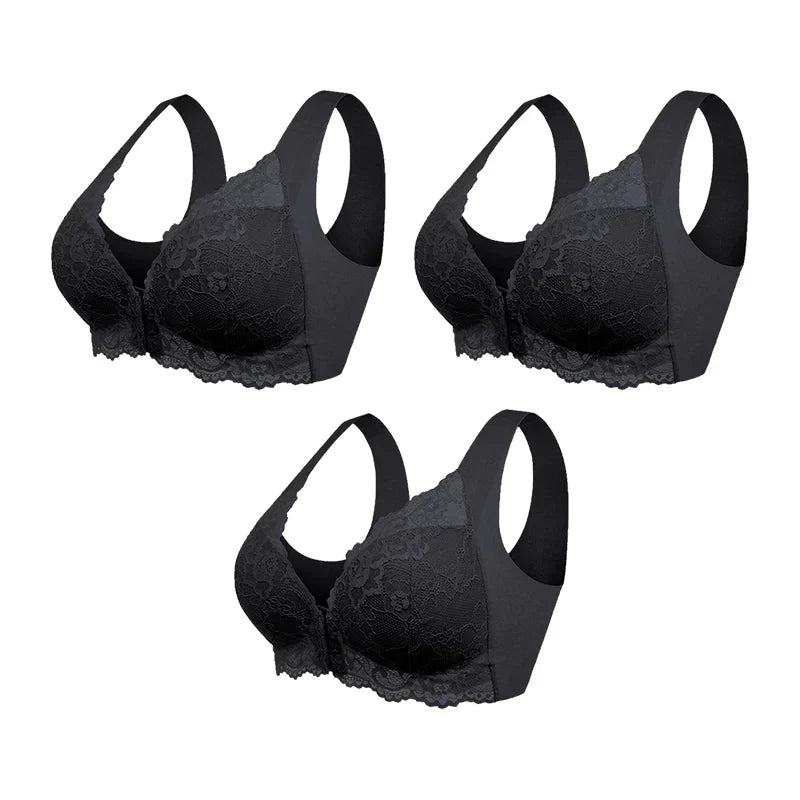 Ginevra™ | (ENSEMBLE DE 3) Soutien-gorge Modélisant Sans Armature avec Fermeture Frontale