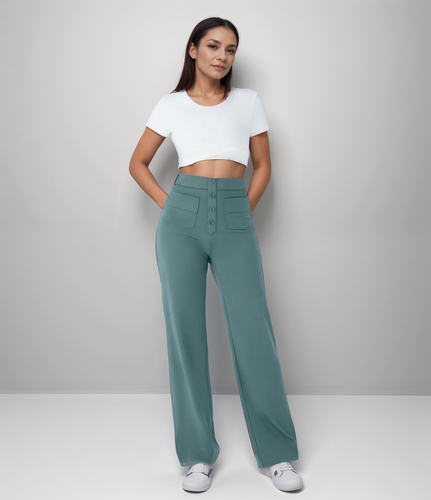 Noémie - Pantalon élastique taille haute | 1+1 GRATUIT