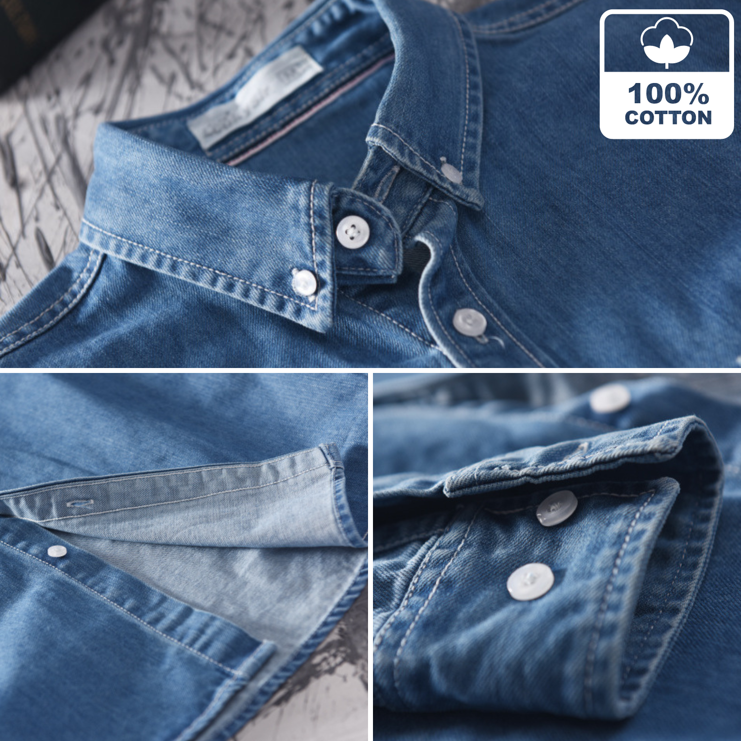 London Edit™ | Denim Long-Sleeve Shirt