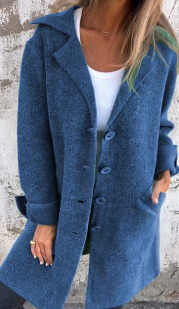 Amélie - Manteau casual en laine avec revers
