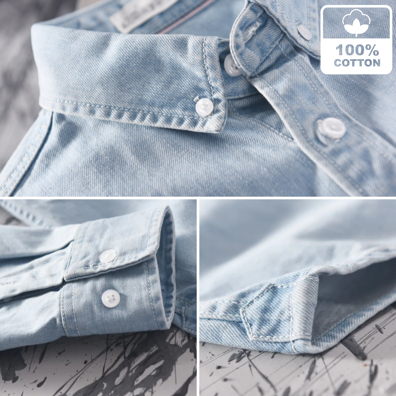 London Edit™ | Denim Long-Sleeve Shirt