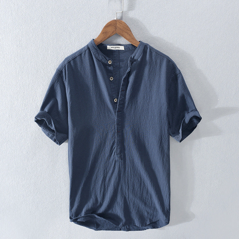 Ibiza Breeze | Chemise Légère à Col Tunisien