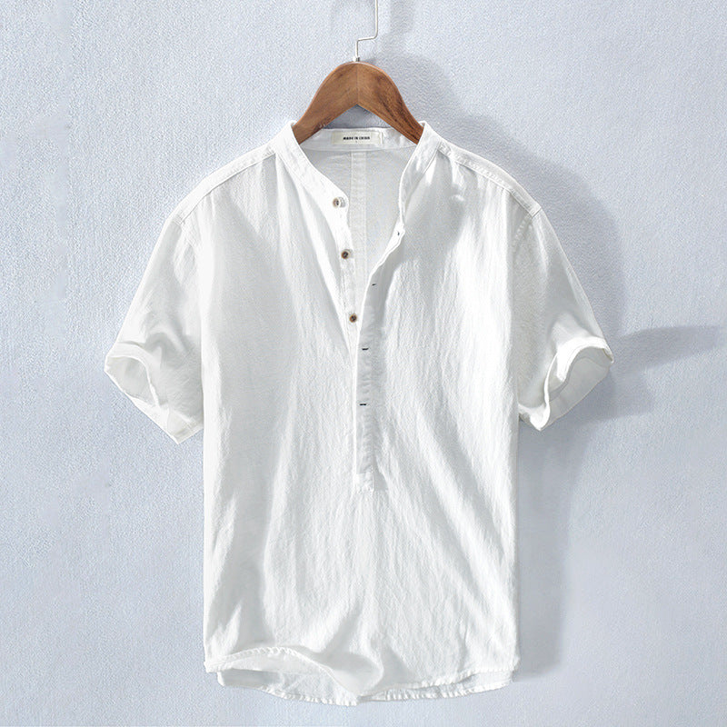 Ibiza Breeze | Chemise Légère à Col Tunisien