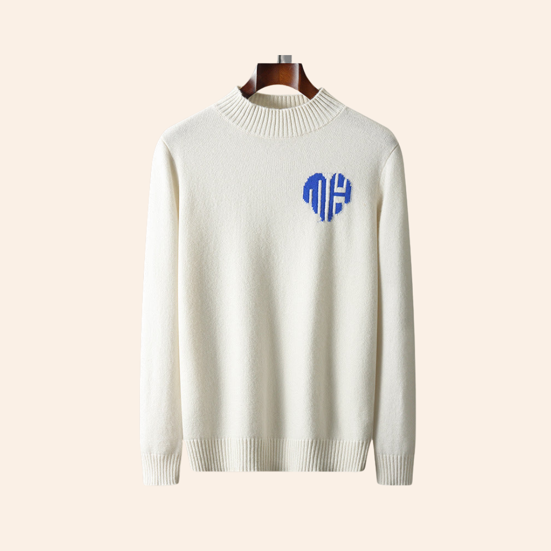 Laurent™ | PULL COEUR 100% CACHEMIRE