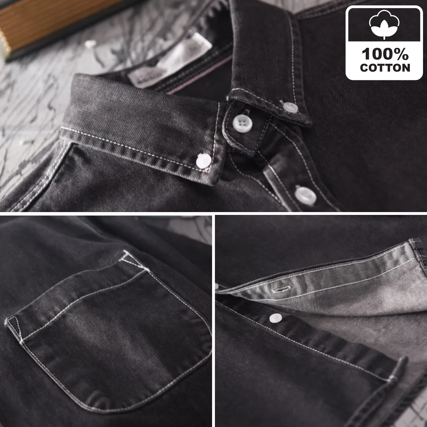 London Edit™ | Denim Long-Sleeve Shirt