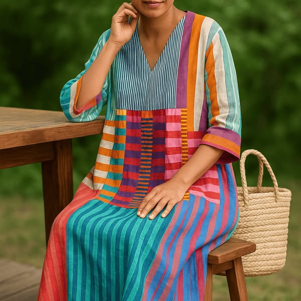 Lia™ | Robe géométrique élégante