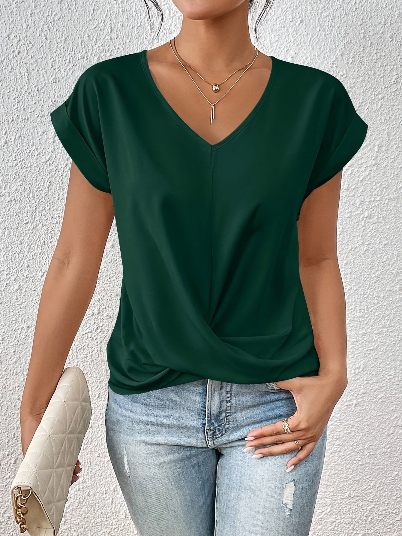 Cleo - T-shirt décontracté avec décolleté en cœur