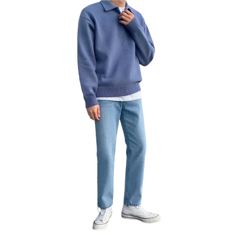 Laurent™ | Demi-zip boutonné en laine