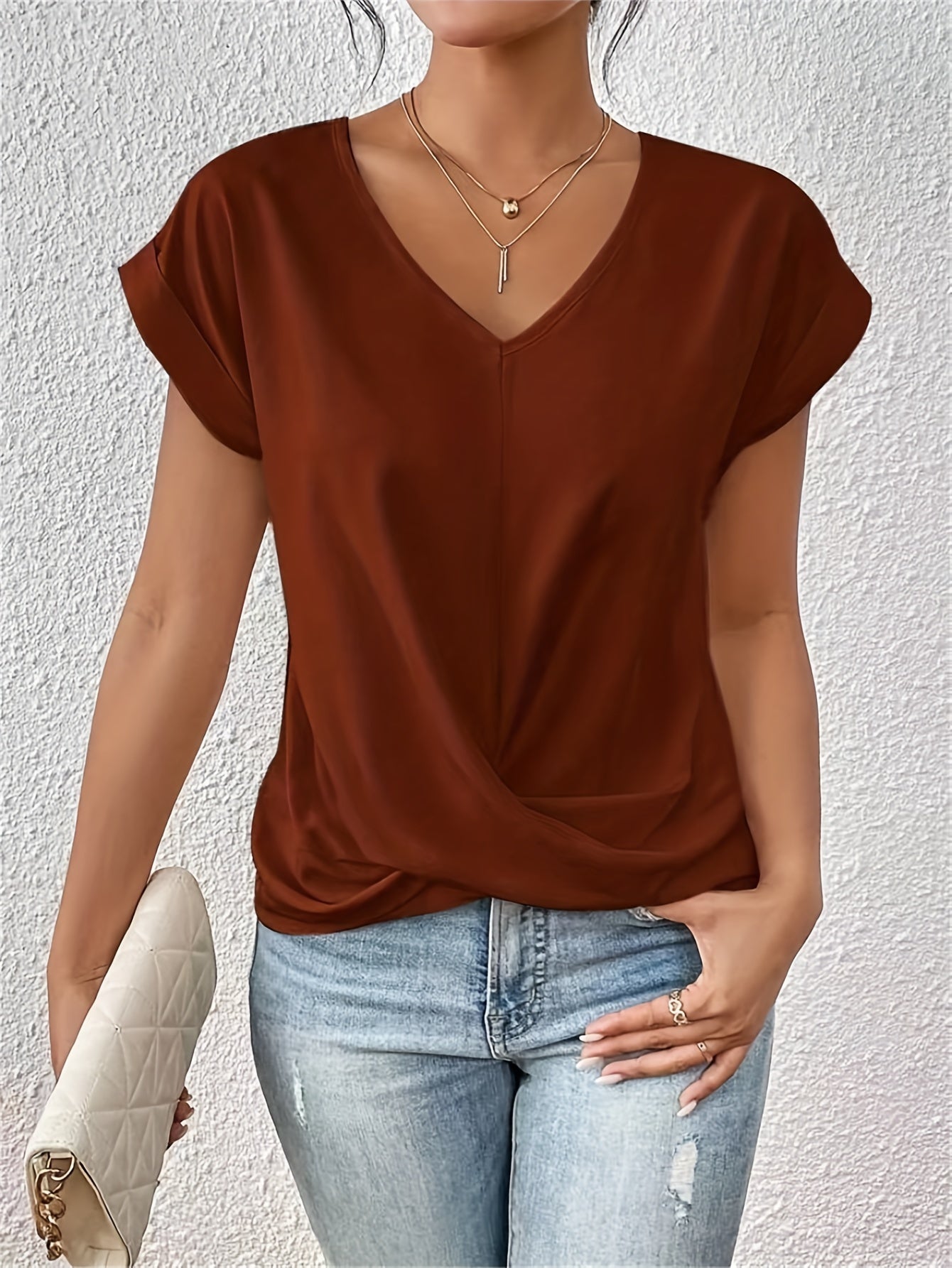 Cleo - T-shirt décontracté avec décolleté en cœur