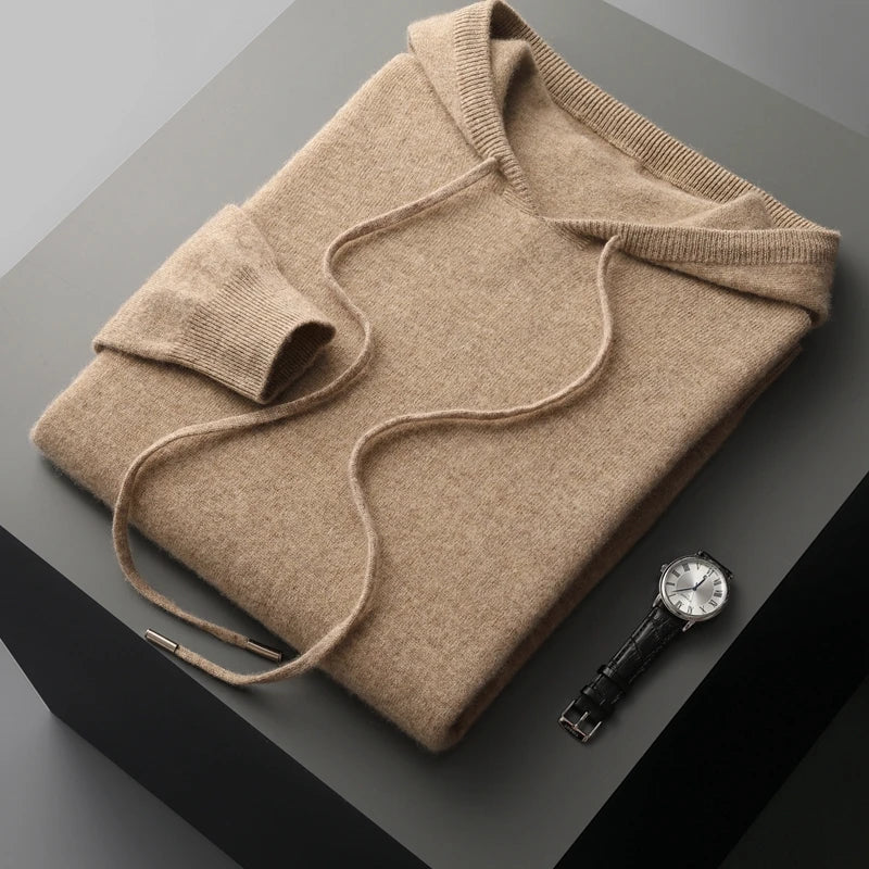 Laurent™ | PULL À CAPUCHE 100% CACHEMIRE