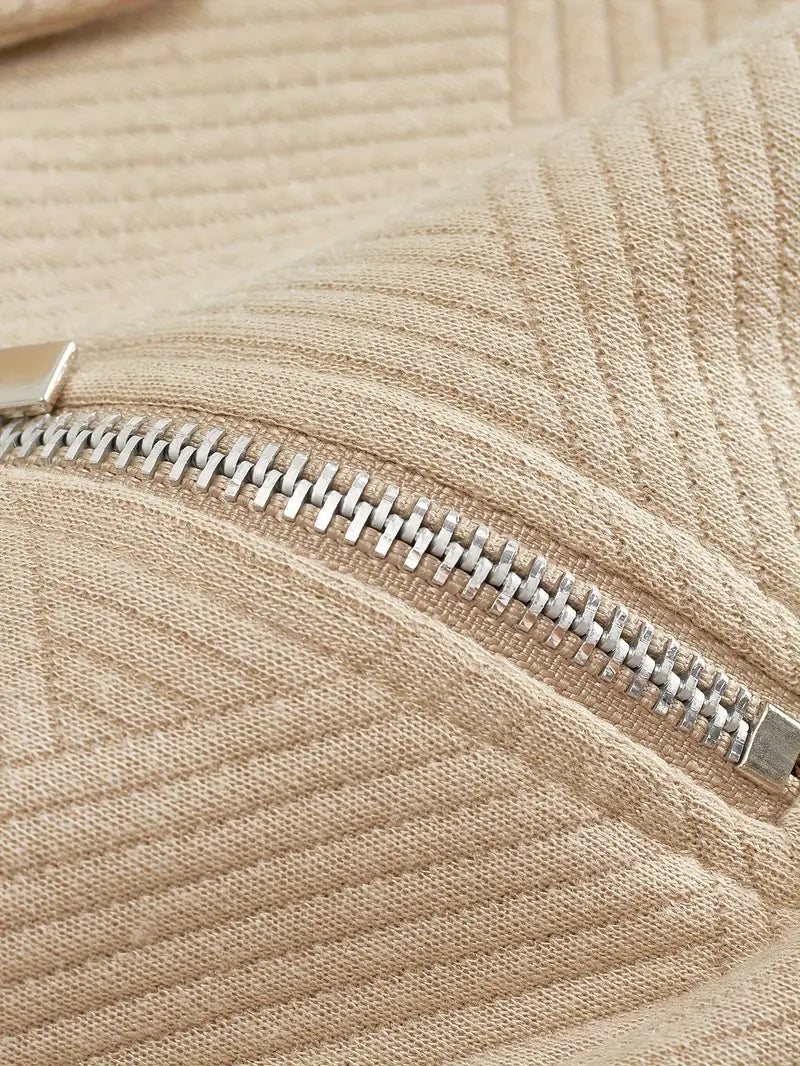 Elliot - Retro Zip-Up Sweater with Geometric Design