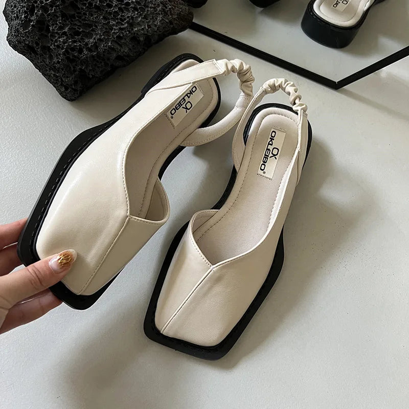 Lidia™ | Sandales Slingback à Bout Carré