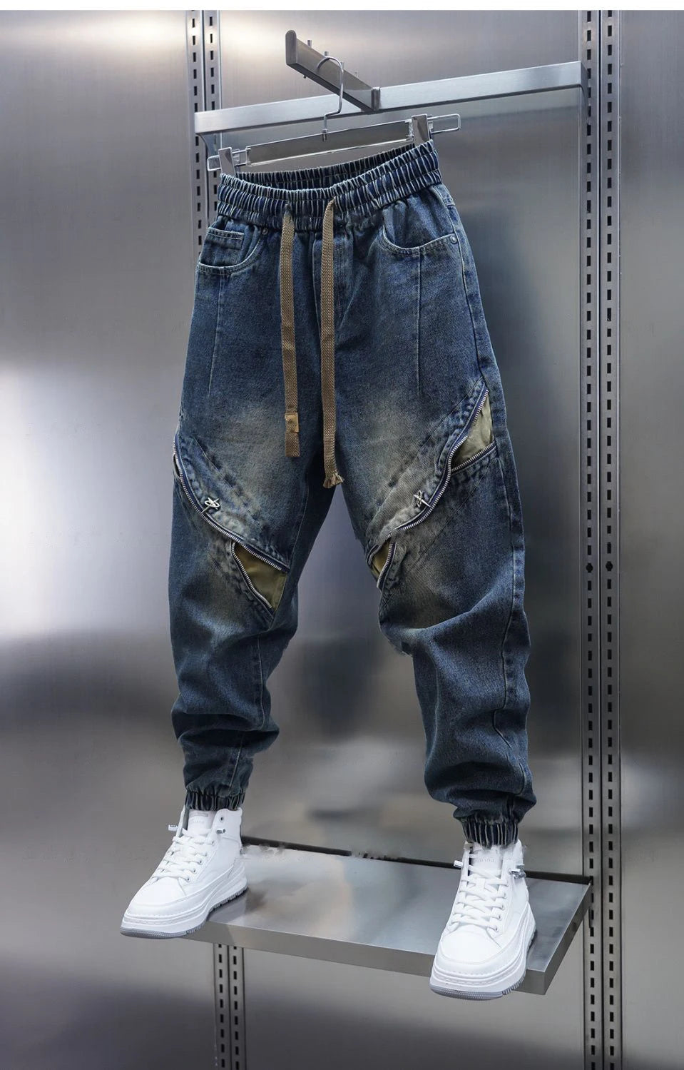 Laurent™ | Pantalon Baggy Denim avec Ceinture