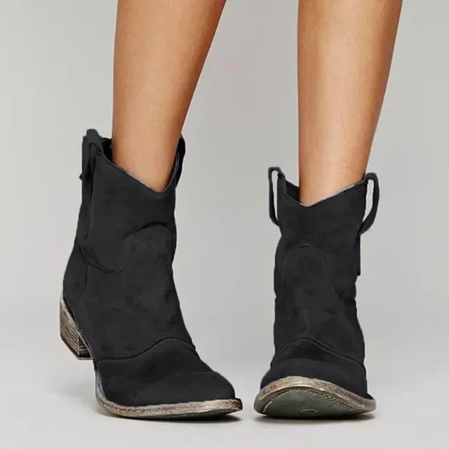 Elena™ | Bottines Cowboy Vintage en Cuir