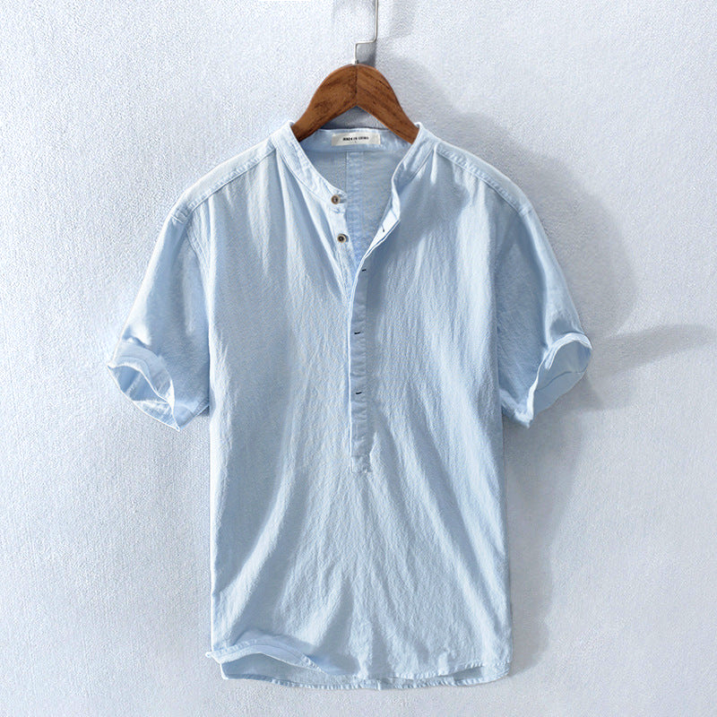 Ibiza Breeze | Chemise Légère à Col Tunisien