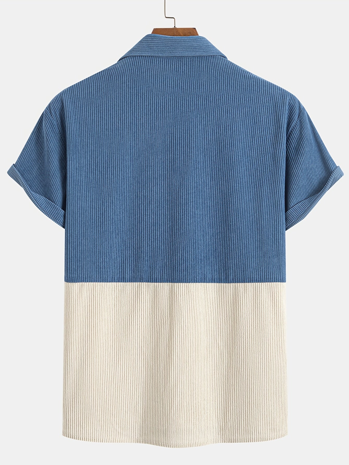 Laurent™ | Chemise Bicolore Lin Bleu