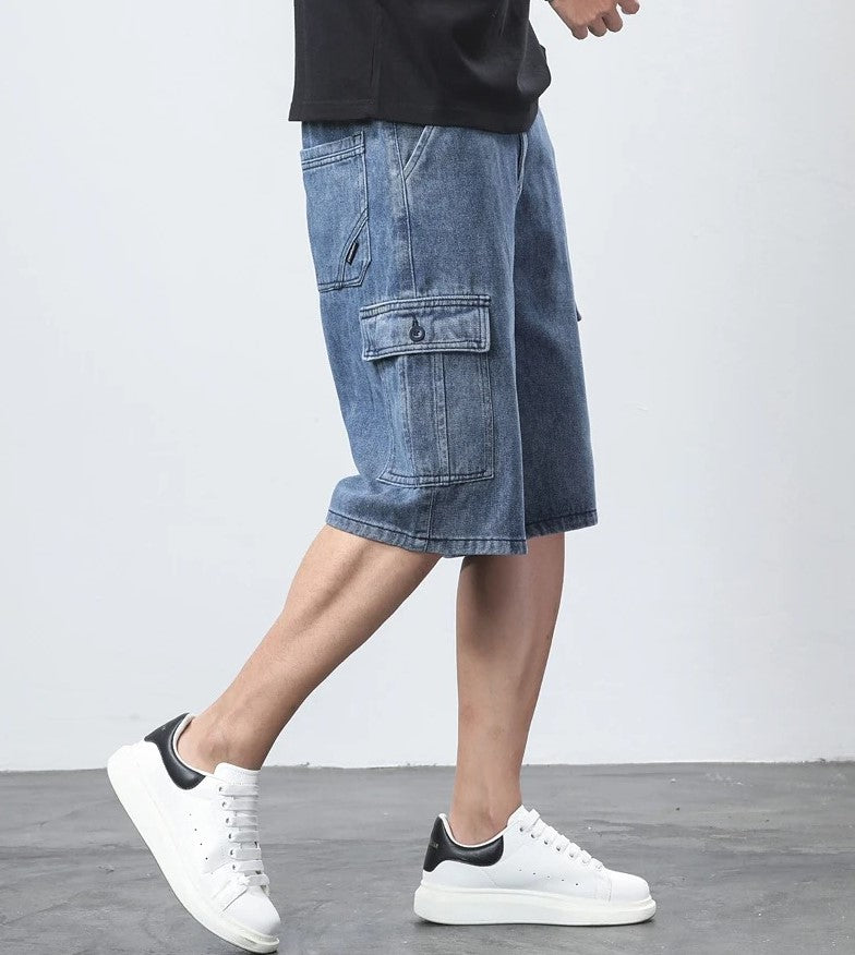 London Edit™ | Denim Cargo Shorts