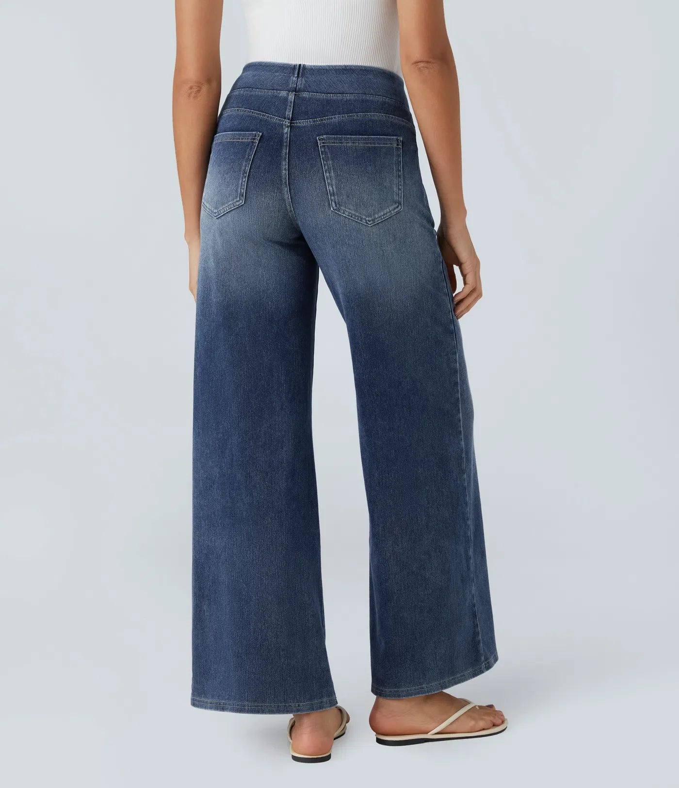 Léa - Pantalon élastique taille haute et confortable