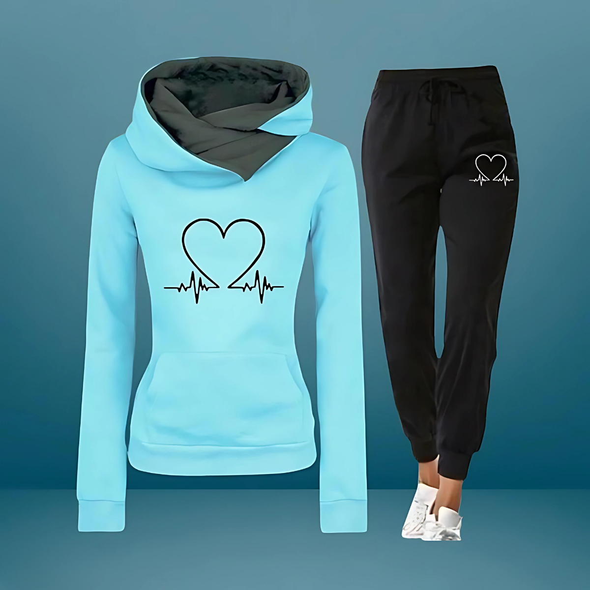 Clara - Ensemble de sport avec motif heartbeat