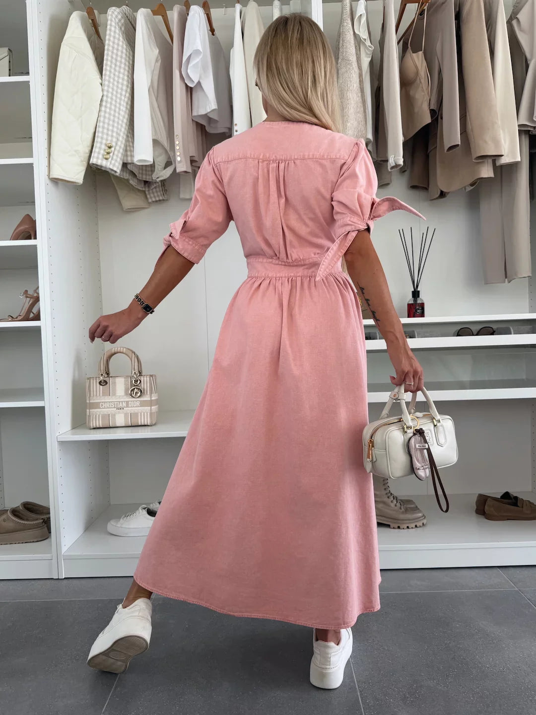 Delphine - Robe en denim éclatante