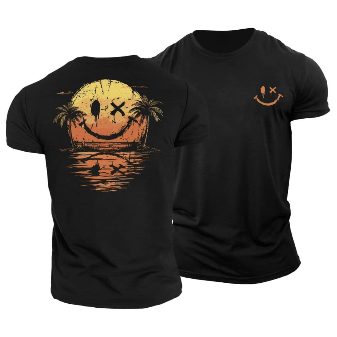 Soleil | T-shirt Estival Motif Smiley & Plage