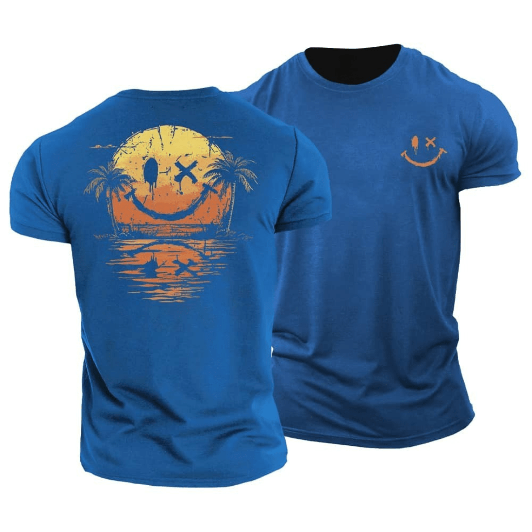Soleil | T-shirt Estival Motif Smiley & Plage