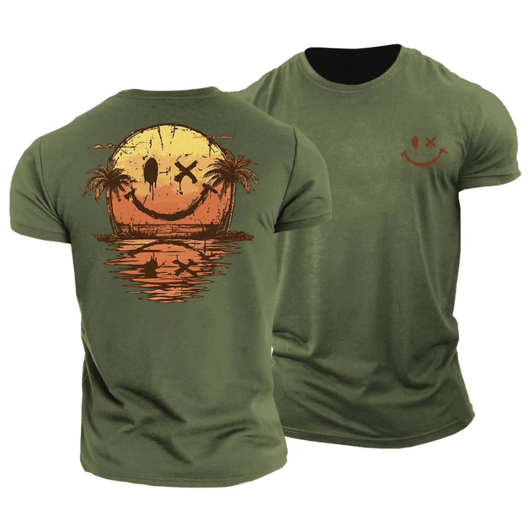 Soleil | T-shirt Estival Motif Smiley & Plage