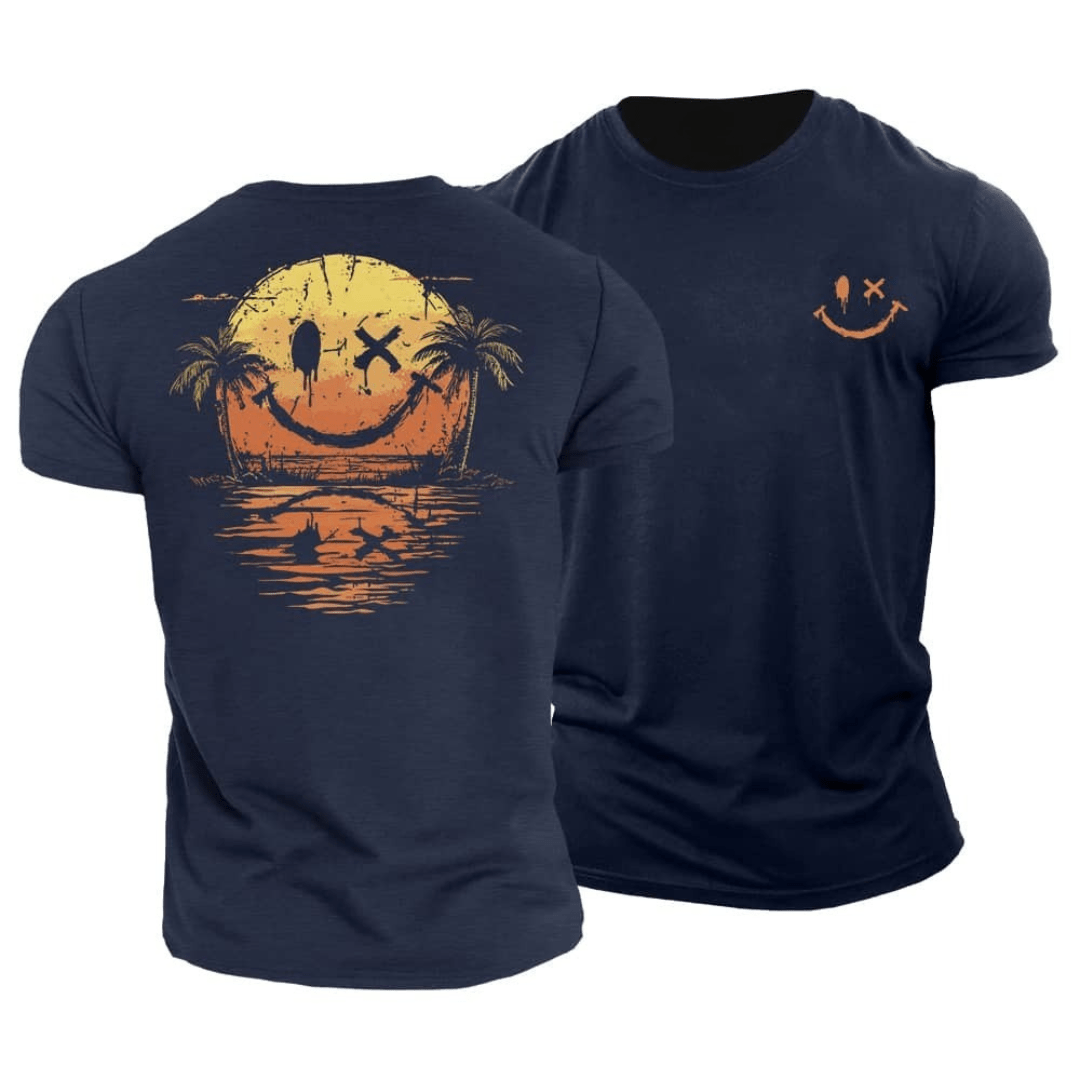 Soleil | T-shirt Estival Motif Smiley & Plage