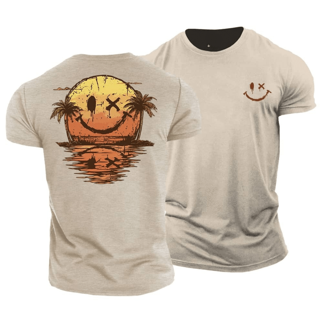 Soleil | T-shirt Estival Motif Smiley & Plage