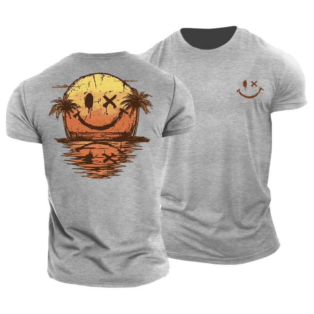 Soleil | T-shirt Estival Motif Smiley & Plage