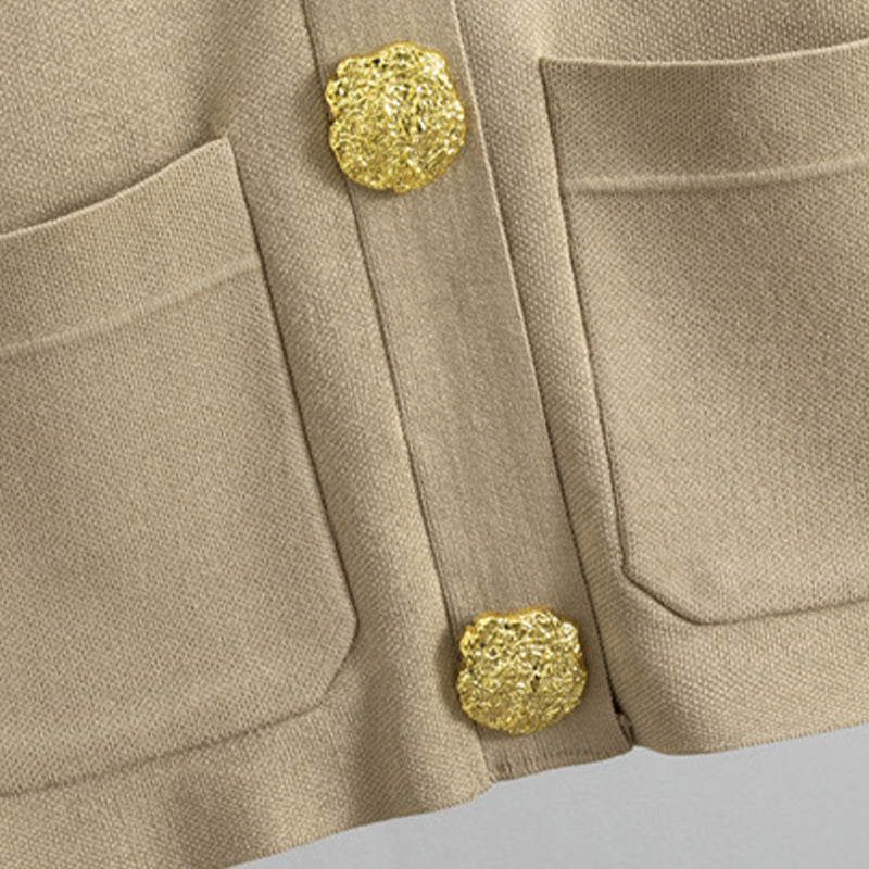 Auriane - Ensemble pull boutonné & pantalon large