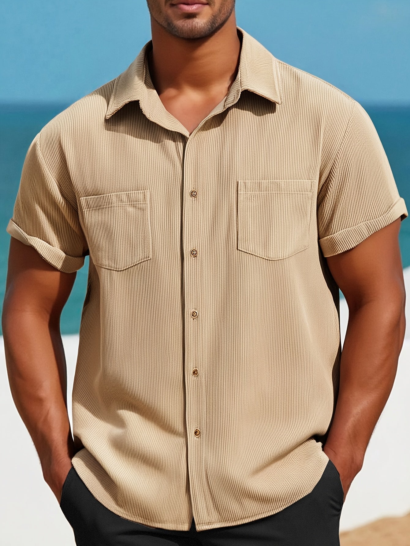 Laurent™ | Chemise Sable Structurée