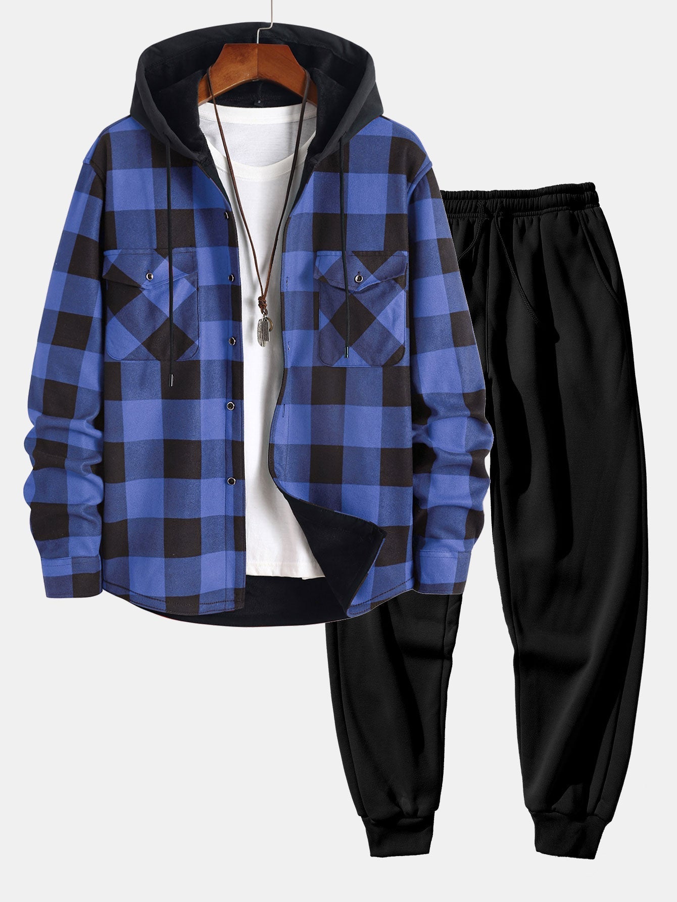 Laurent™ - Chemise à capuche flanelle & Pantalon jogging