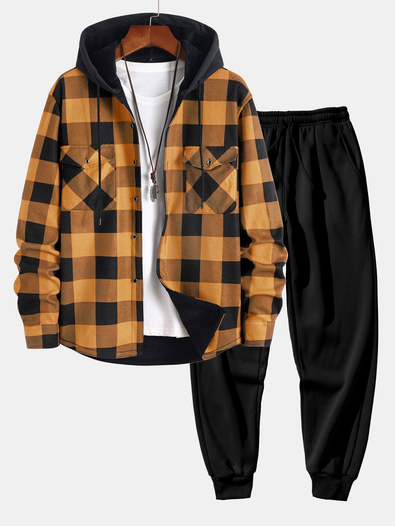 Laurent™ - Chemise à capuche flanelle & Pantalon jogging
