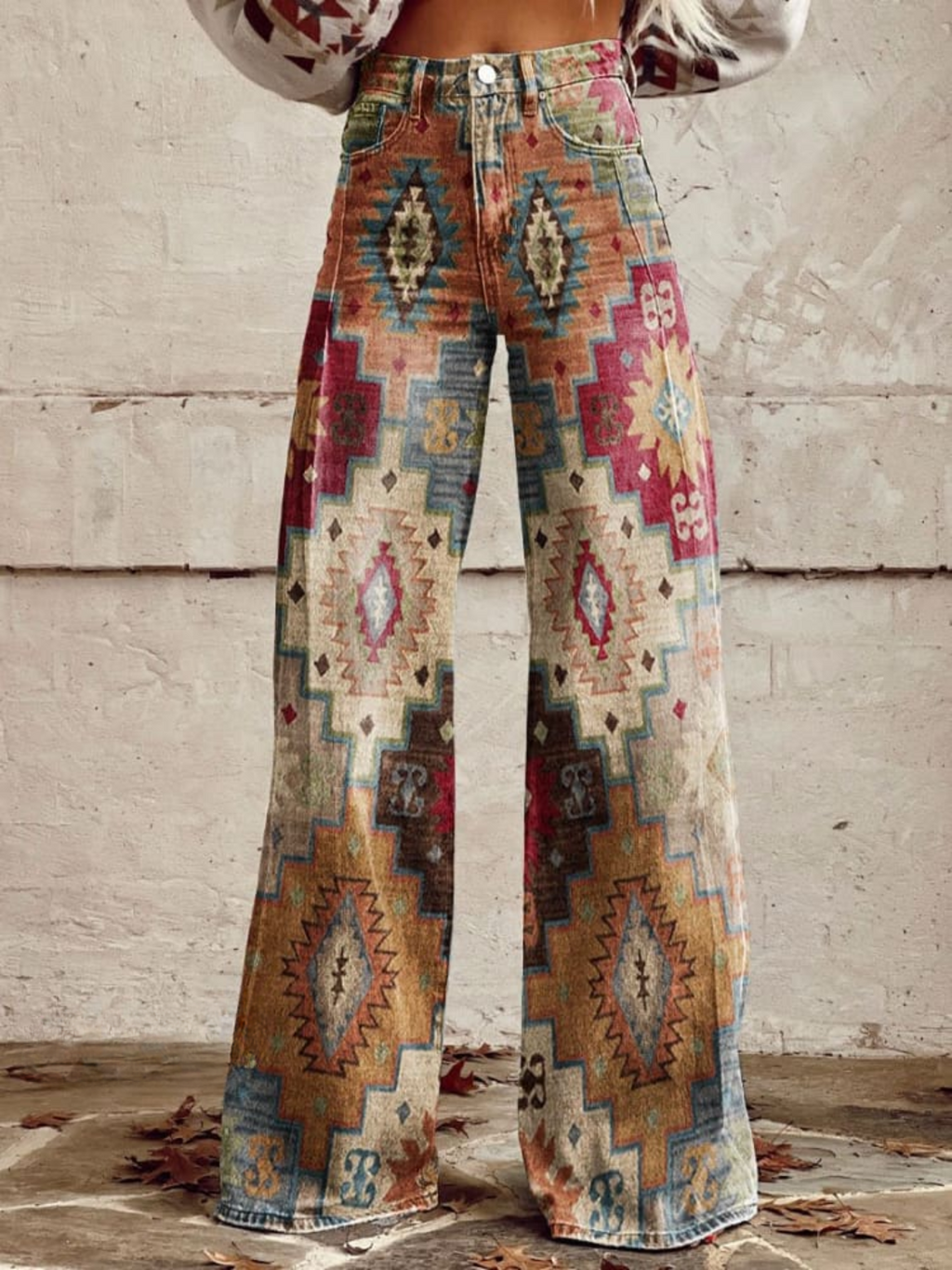 LÉA | Pantalons Rétro à Chevron Élégants et Modernes