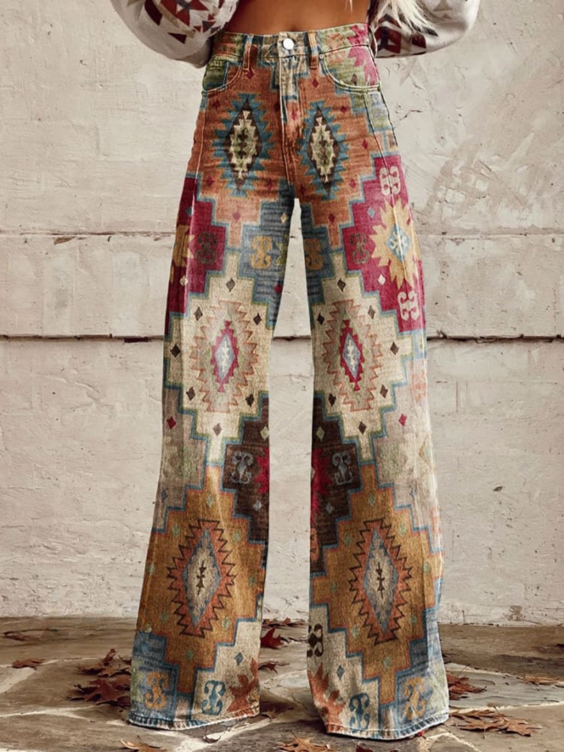 LÉA | Pantalons Rétro à Chevron Élégants et Modernes