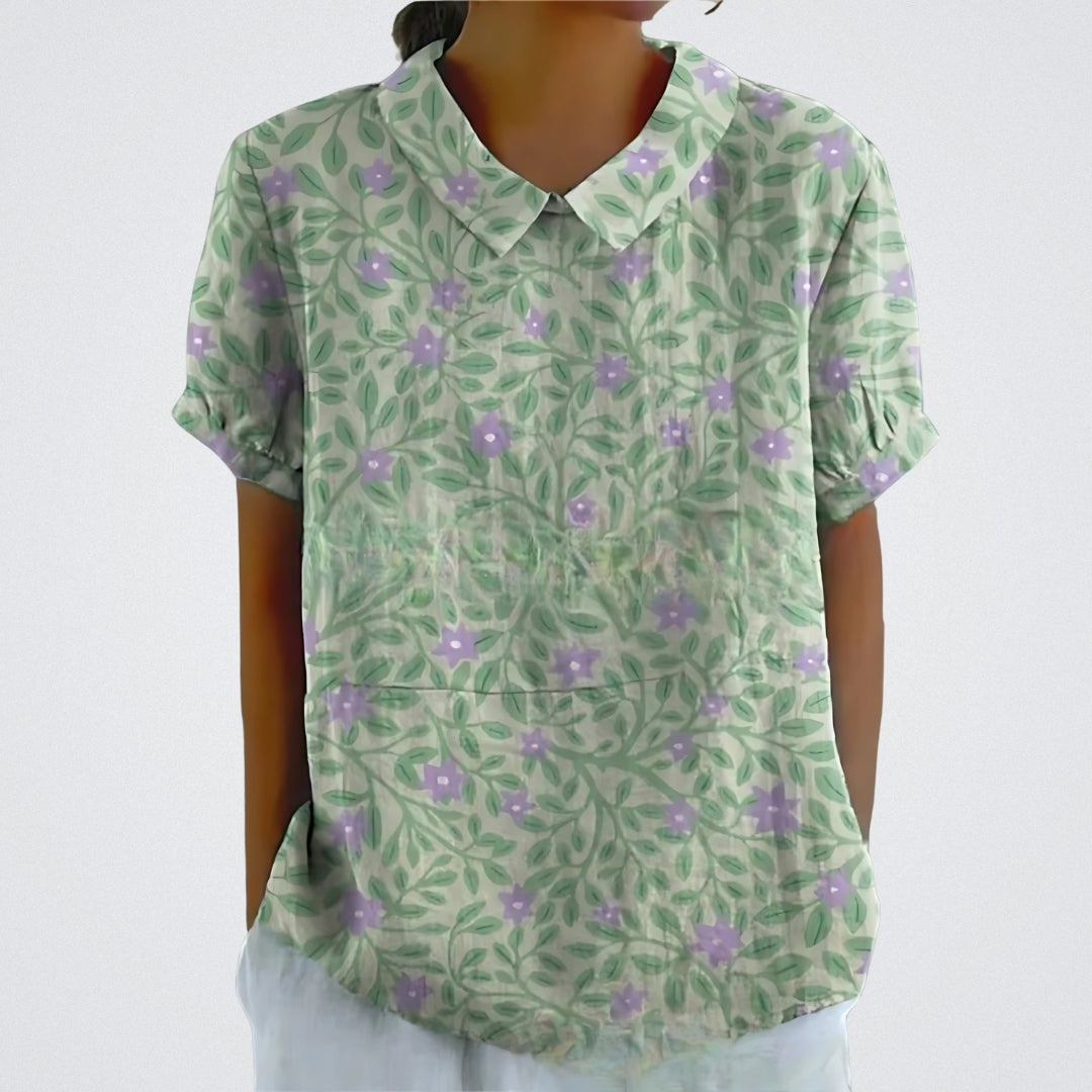 Lina | Blouse en lin floral
