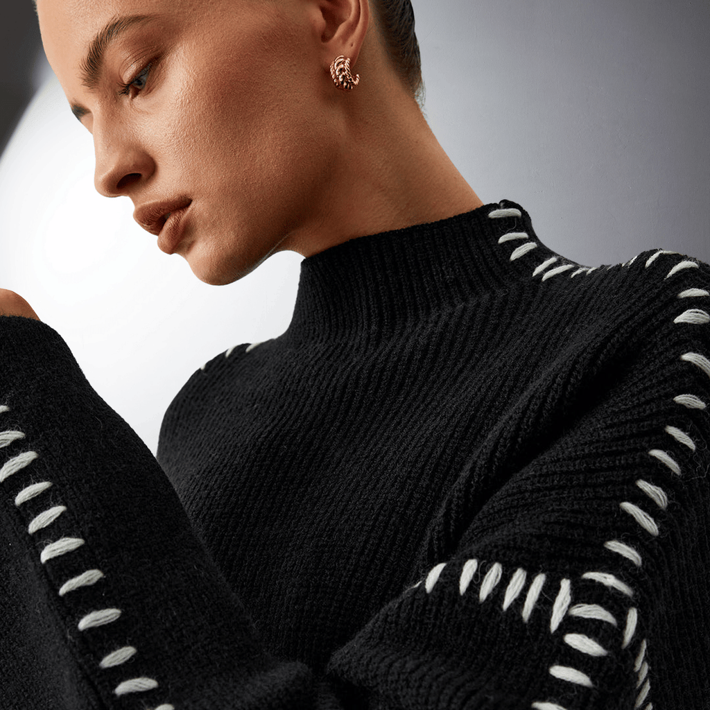Laurent™ | Pull en Maille Structurée à Détails Contrastants