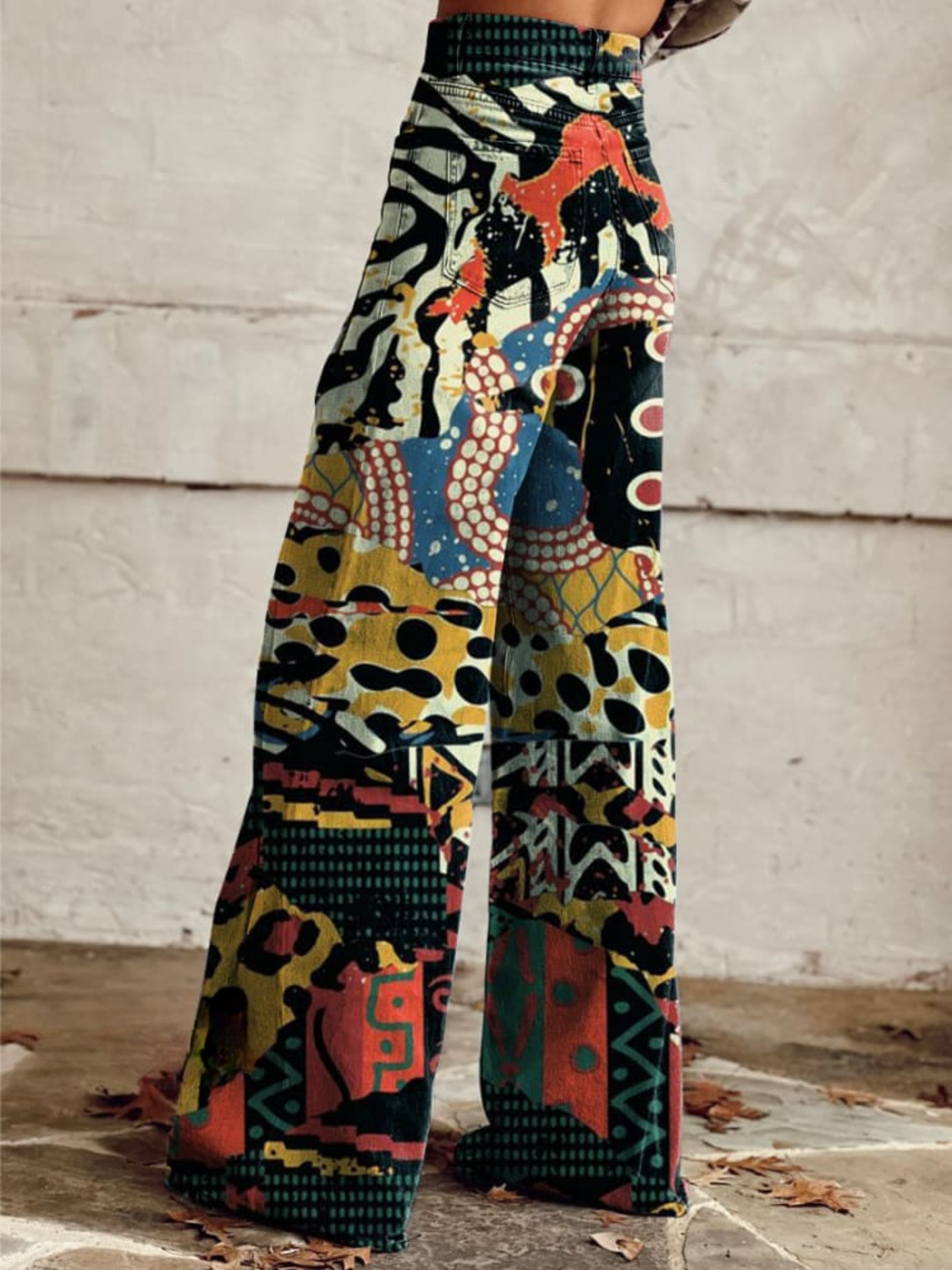 ÉLODIE | Pantalons Amples avec Motif Artistique Élégant et Audacieux