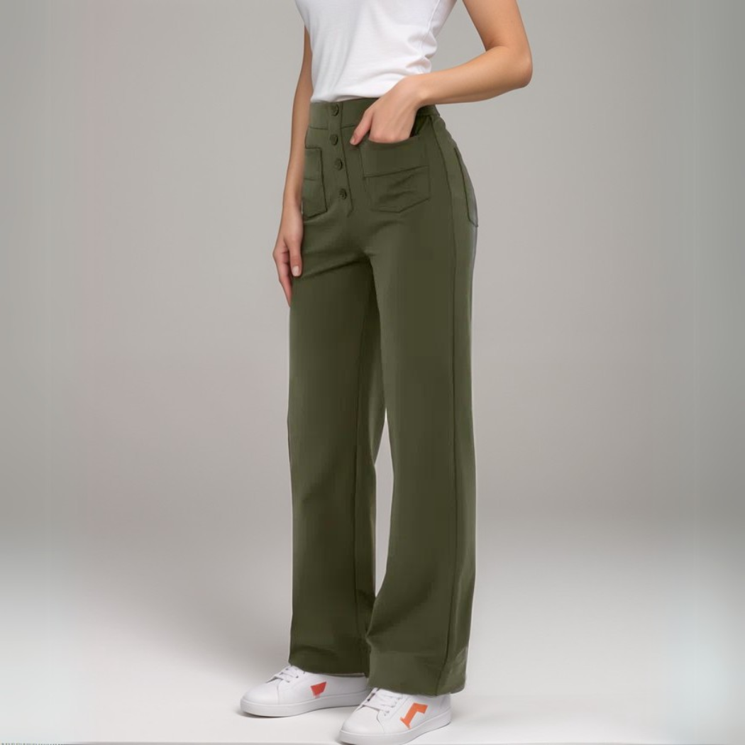 Noémie - Pantalon élastique taille haute | 1+1 GRATUIT