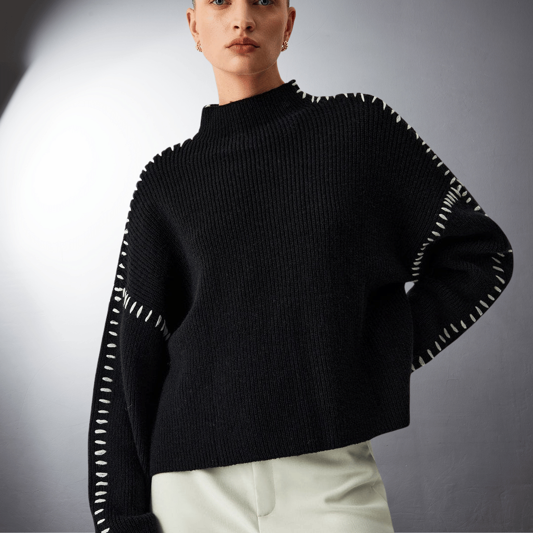Laurent™ | Pull en Maille Structurée à Détails Contrastants