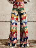 LÉON | Pantalons Retro Floraux Élégants et Confortables