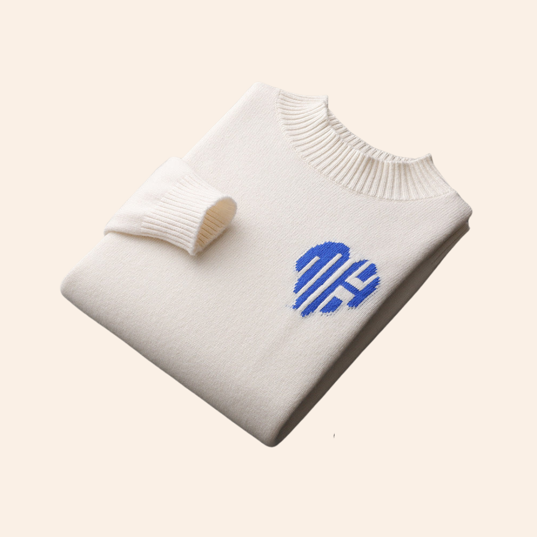 Laurent™ | PULL COEUR 100% CACHEMIRE