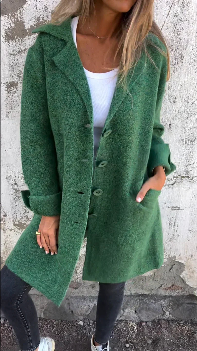 Amélie - Manteau casual en laine avec revers