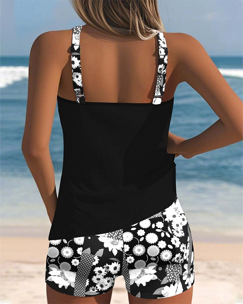 SABRINA | Maillot de Bain Deux Pièces avec Coupe Confortable et Style Floral de Plage
