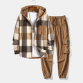 Laurent™ - Chemise à capuche flanelle & Pantalon jogger velours côtelé