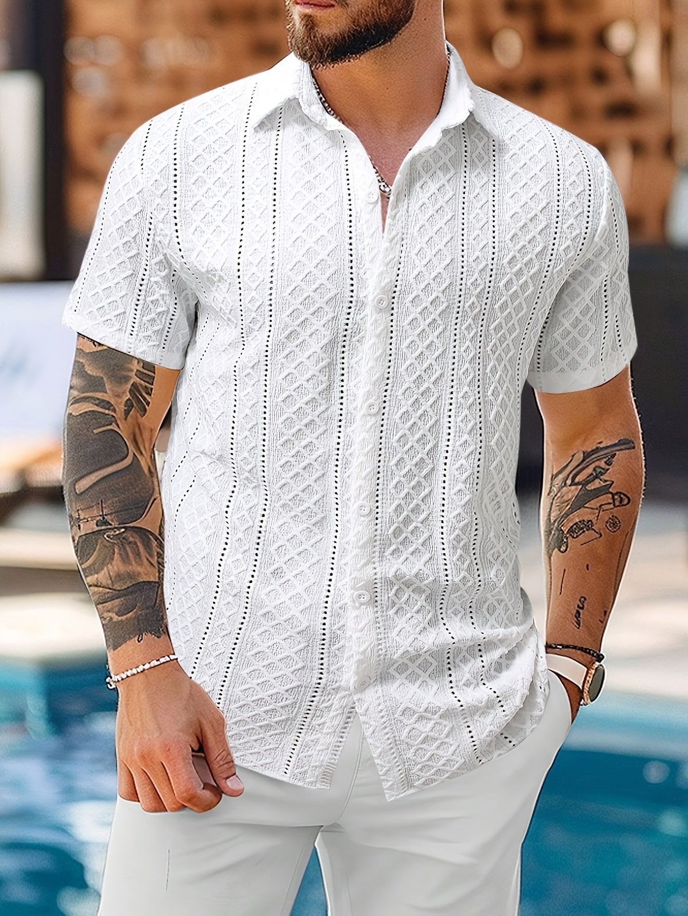 Laurent™ | Chemise Motif Relief Bohème