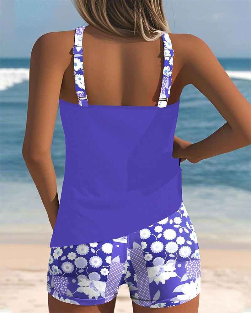 SABRINA | Maillot de Bain Deux Pièces avec Coupe Confortable et Style Floral de Plage