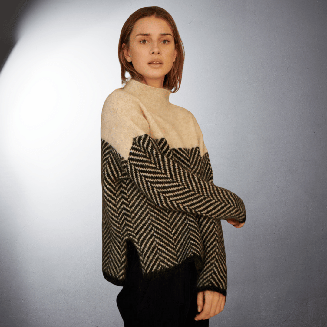 Laurent™ | Pull en Maille Herringbone Élégante