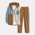 Laurent™ - Ensemble chemise et jogger cargo en velours côtelé
